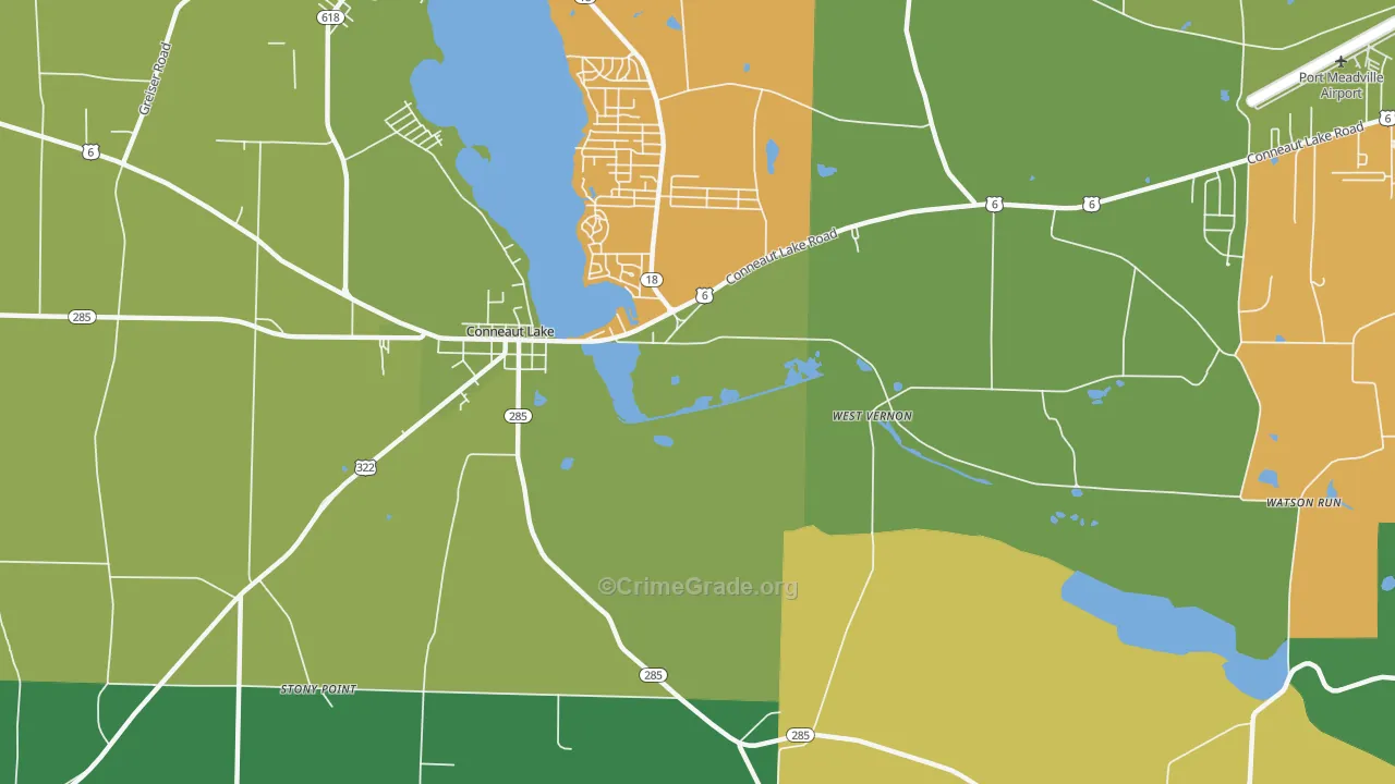 Watson Run, PA Map of Theft Rates
