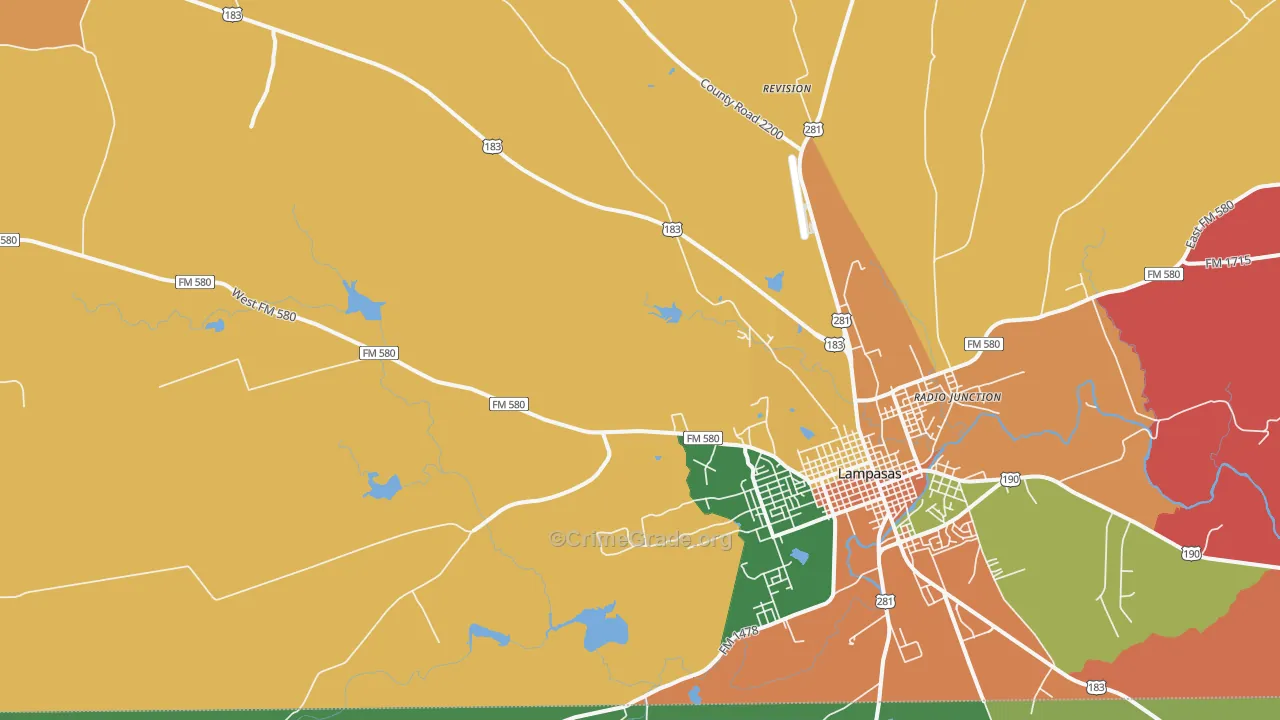 Watson, TX Map of Theft Rates