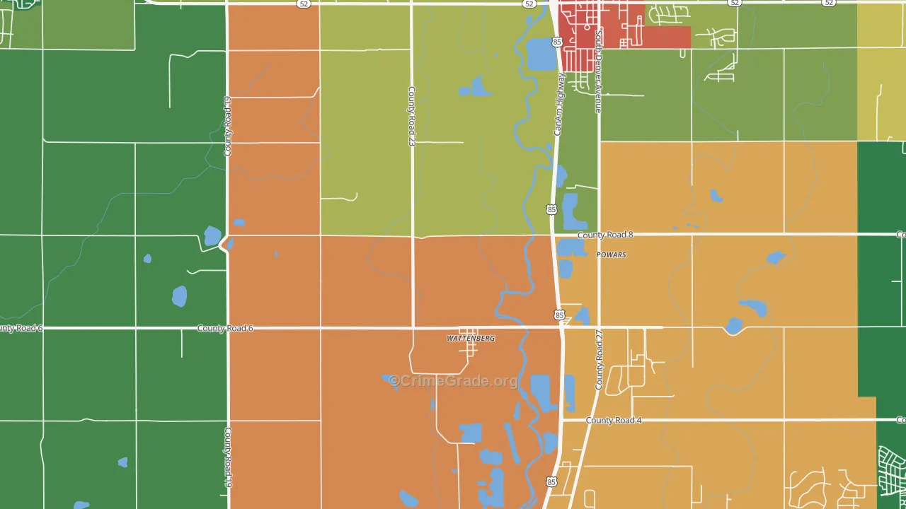 Wattenberg, CO Map of Theft Rates