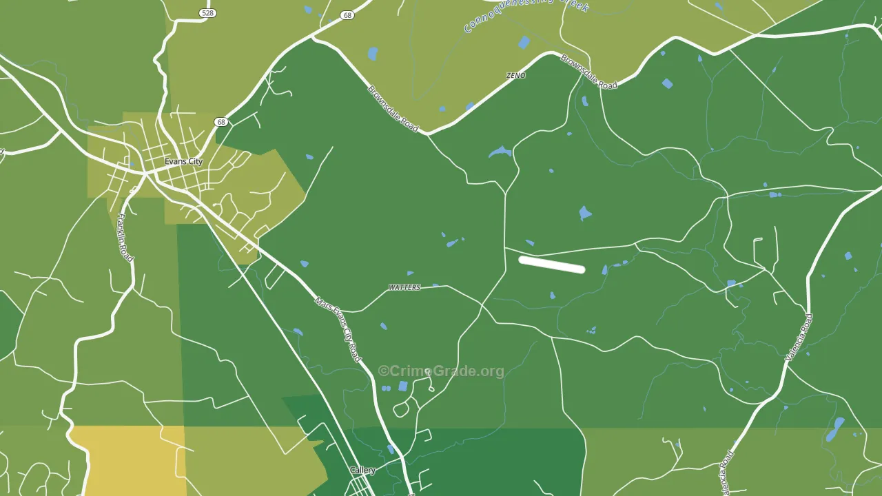 Watters, PA Map of Theft Rates