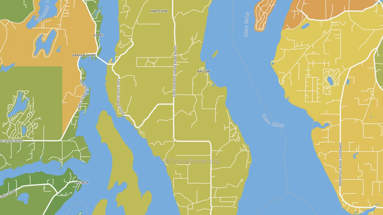Wauna, WA Map of Theft Rates