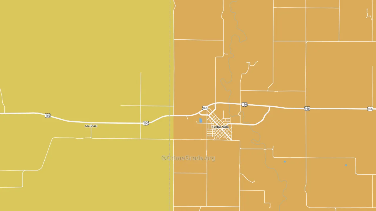 Wauneta, KS Map of Theft Rates