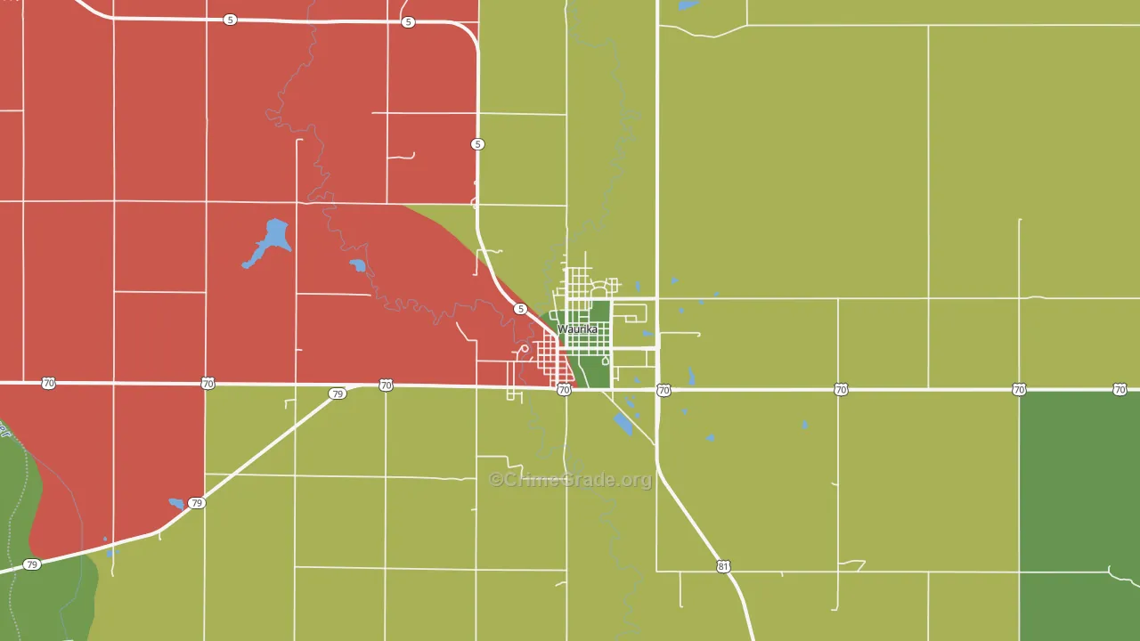 Waurika, OK Map of Theft Rates