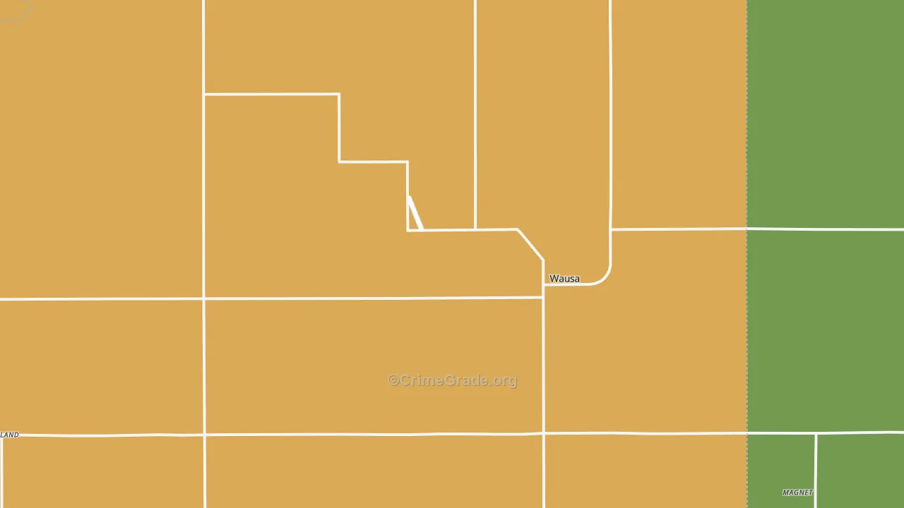 Wausa, NE Map of Theft Rates