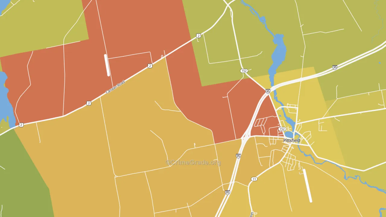 Waverley, ME Map of Theft Rates