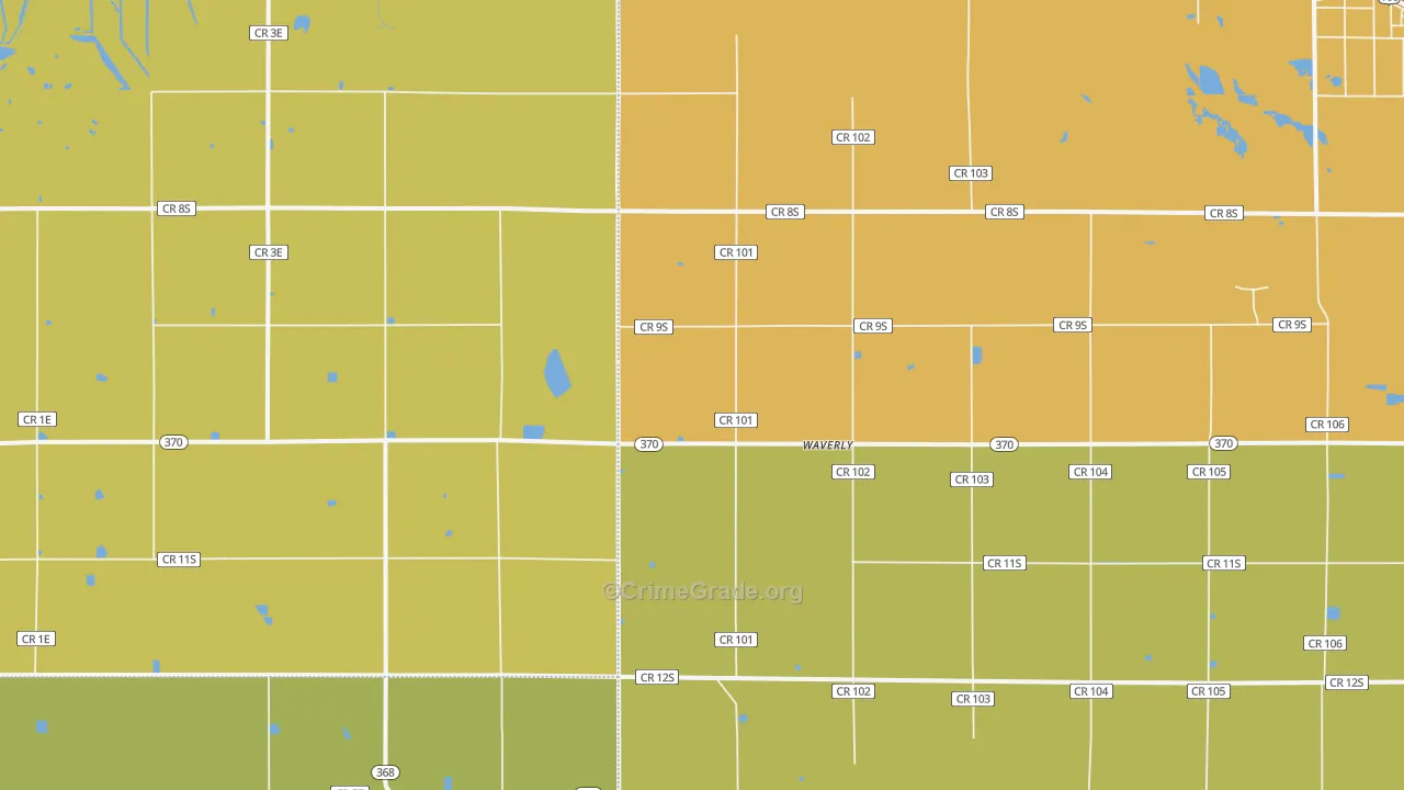 Waverly, CO Map of Theft Rates