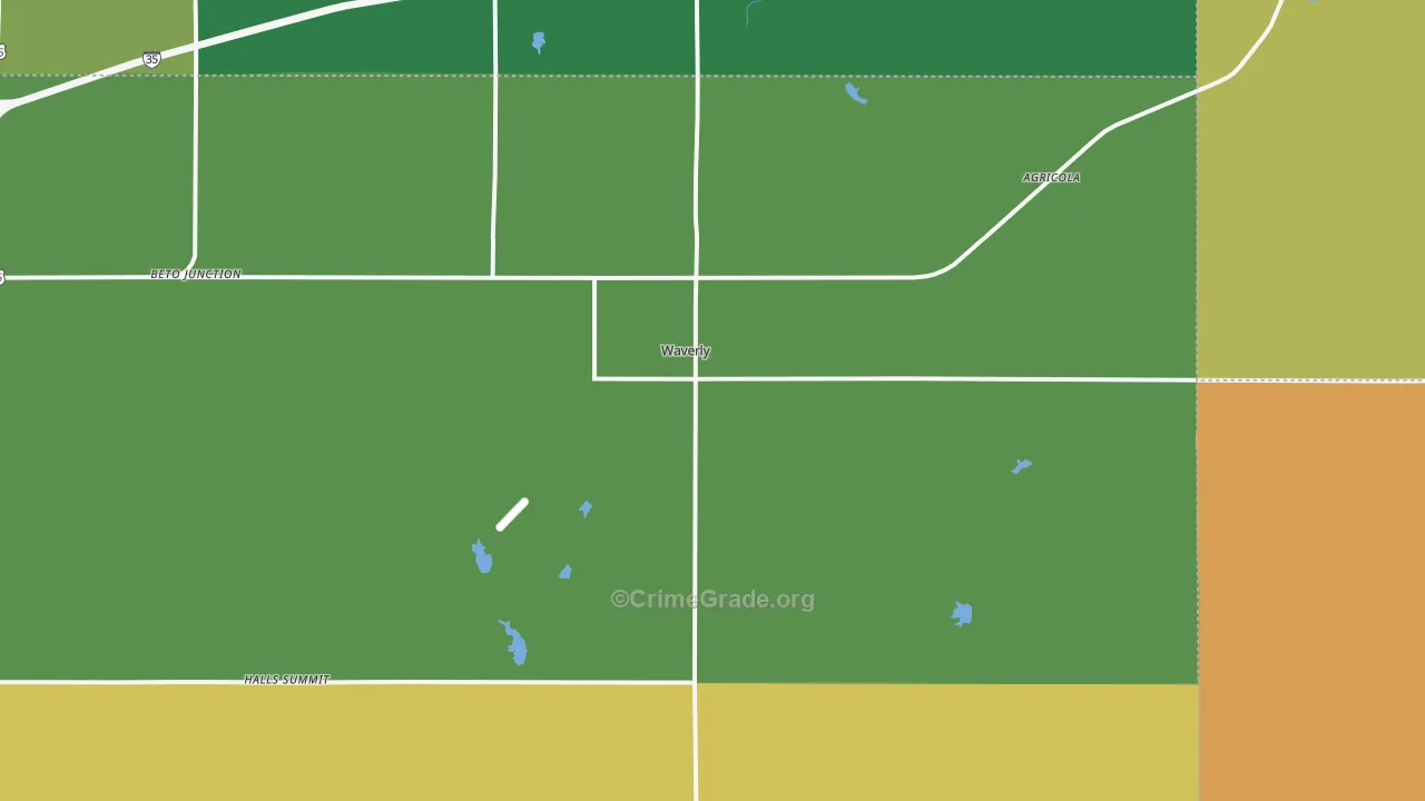 Waverly, KS Map of Theft Rates