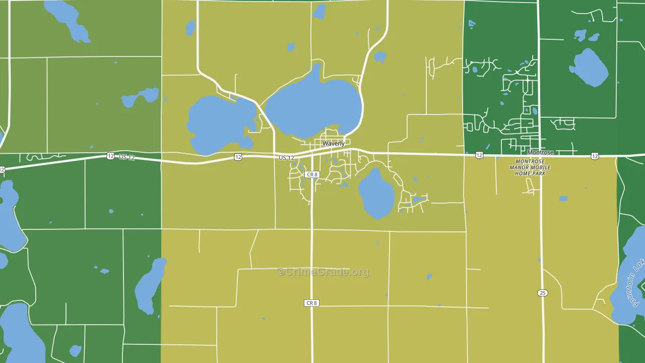 Waverly, MN Map of Theft Rates