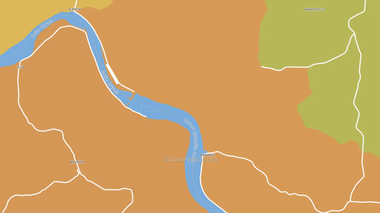Wawawai, WA Map of Theft Rates