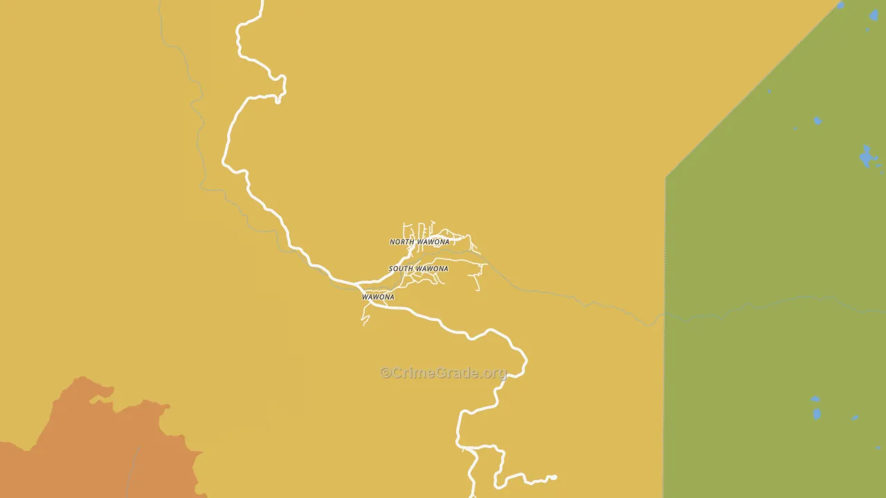 Wawona, CA Map of Theft Rates