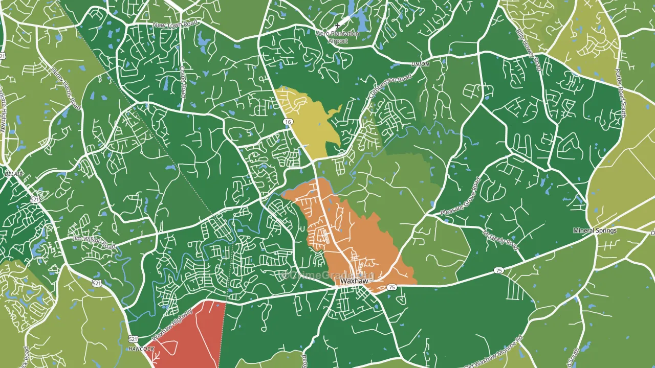 Waxhaw, NC Map of Theft Rates