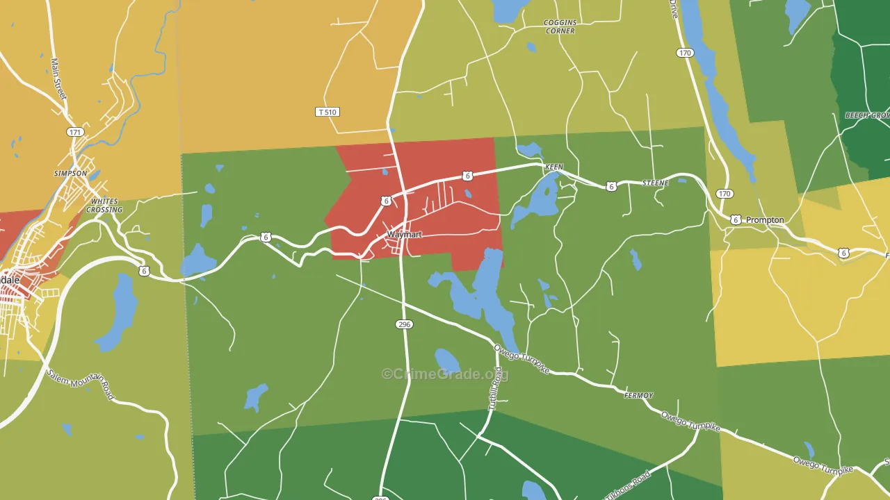 Waymart, PA Map of Theft Rates