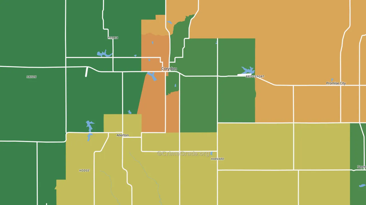 Wayne County, IA Map of Theft Rates