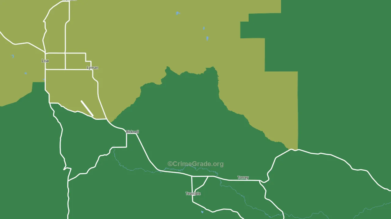 Wayne County, UT Map of Theft Rates