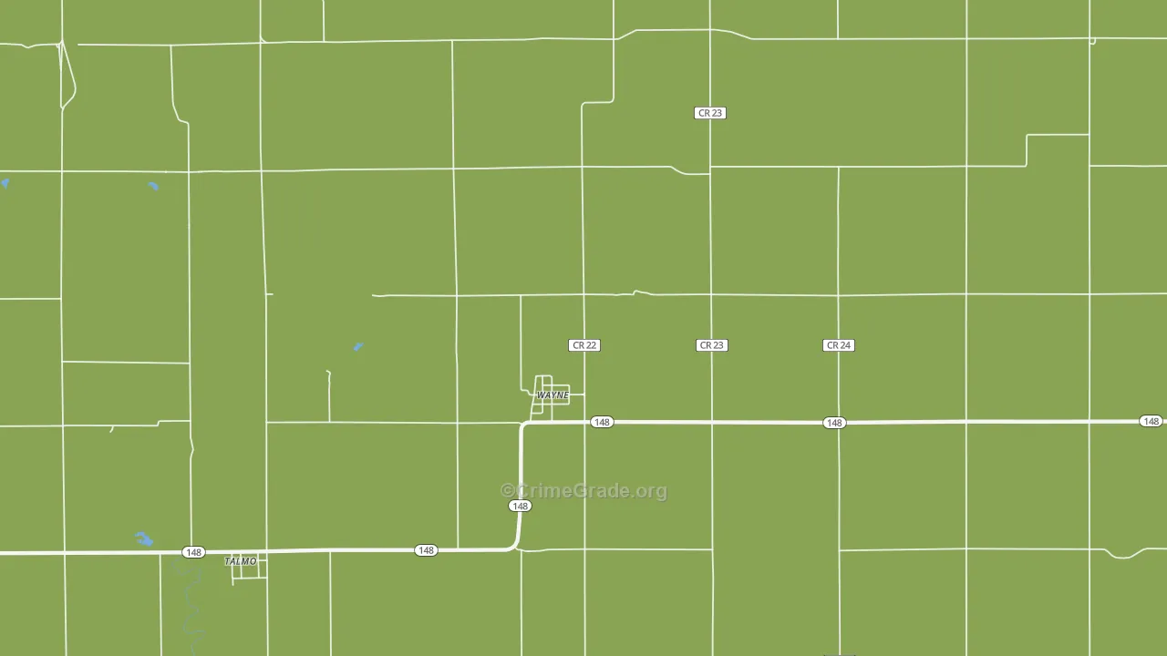 Wayne, KS Map of Theft Rates
