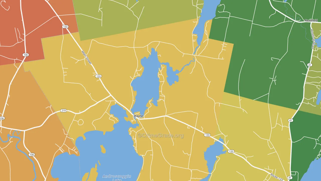 Wayne, ME Map of Theft Rates