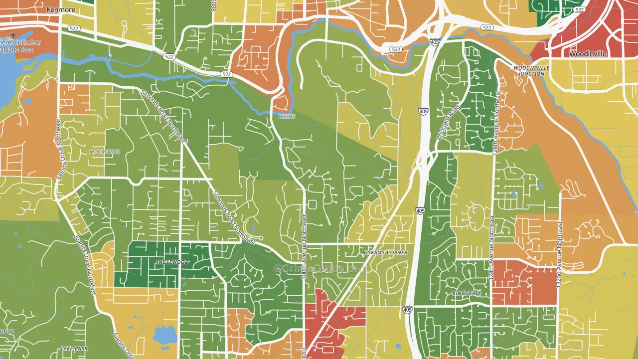 Waynita-Simonds-Norway Hill, Bothell, WA Map of Theft Rates