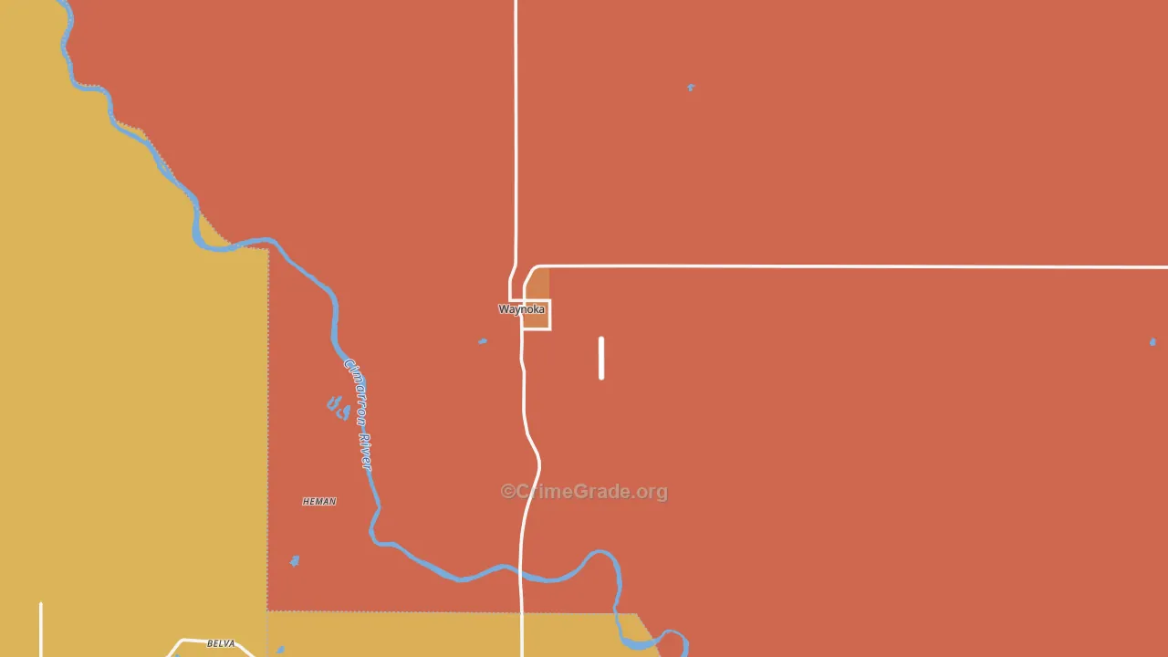 Waynoka, OK Map of Theft Rates