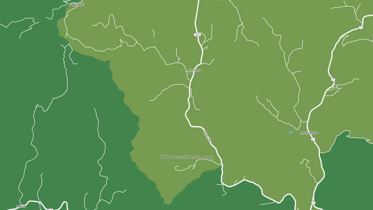 Wayton, AR Map of Theft Rates