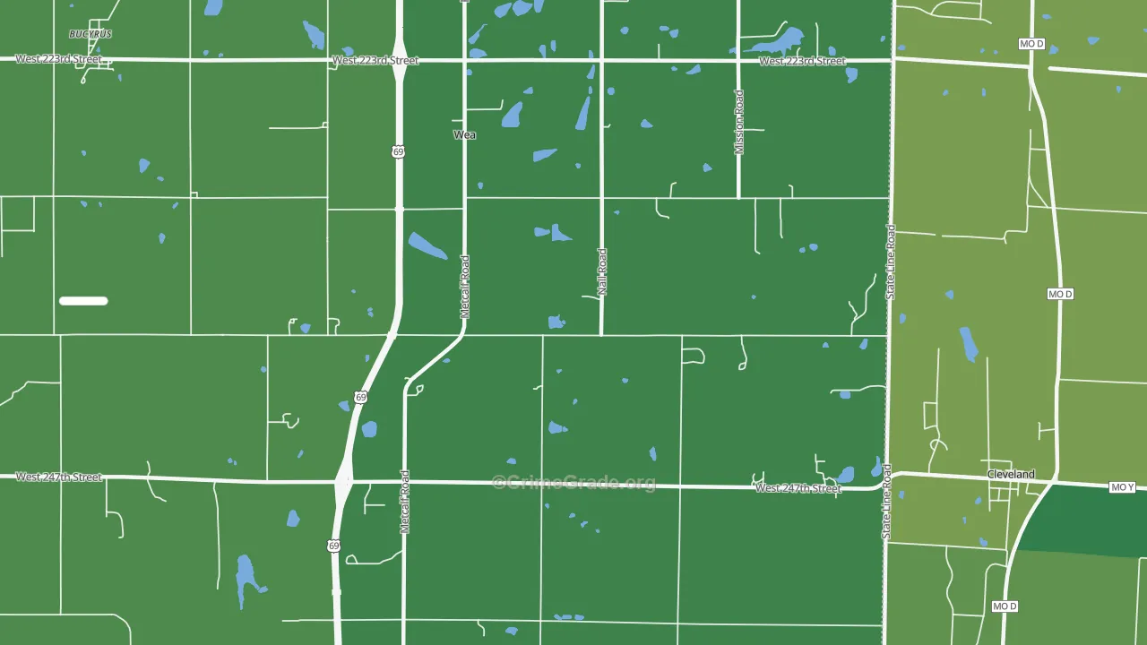 Wea, KS Map of Theft Rates