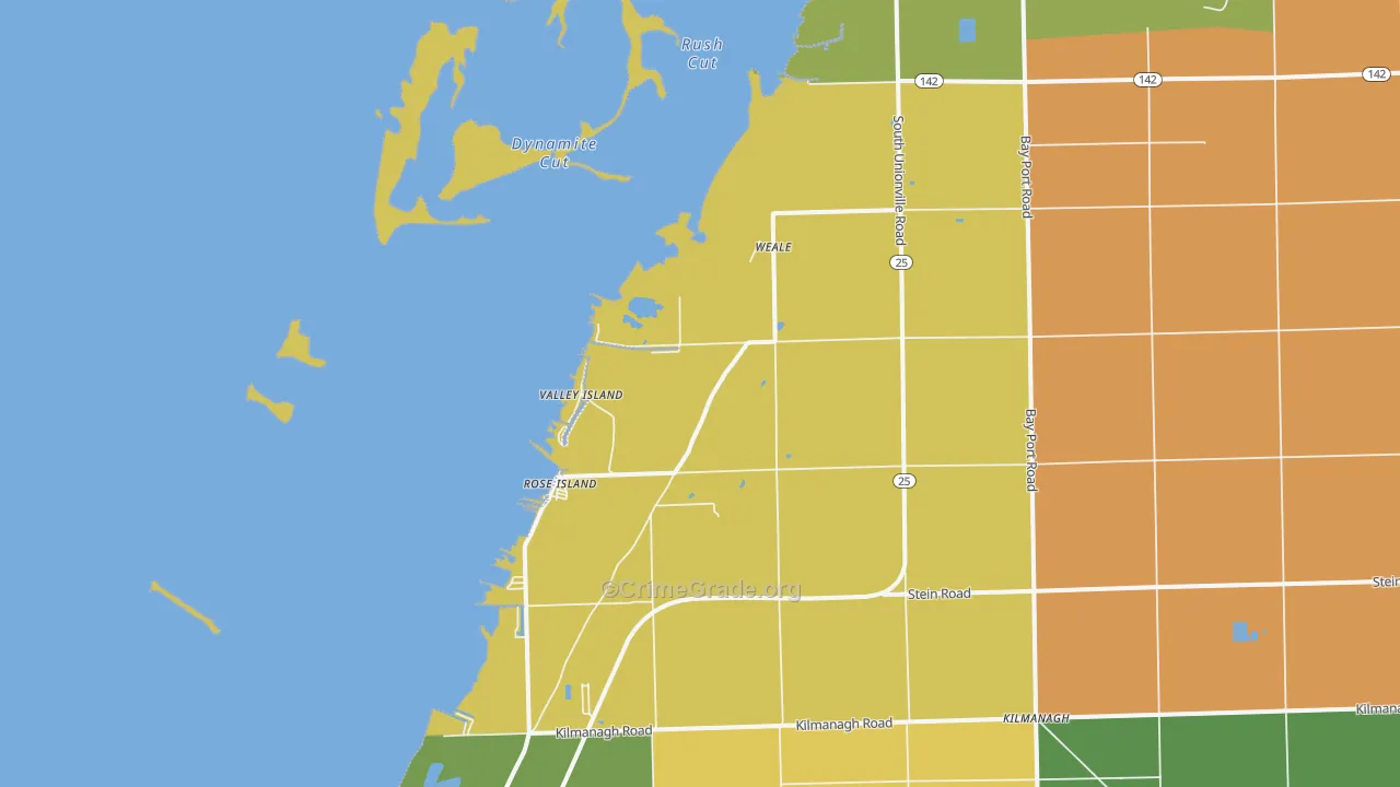 Weale, MI Map of Theft Rates