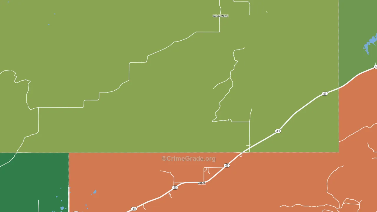 Weathers, OK Map of Theft Rates