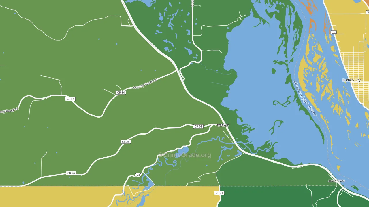 Weaver, MN Map of Theft Rates