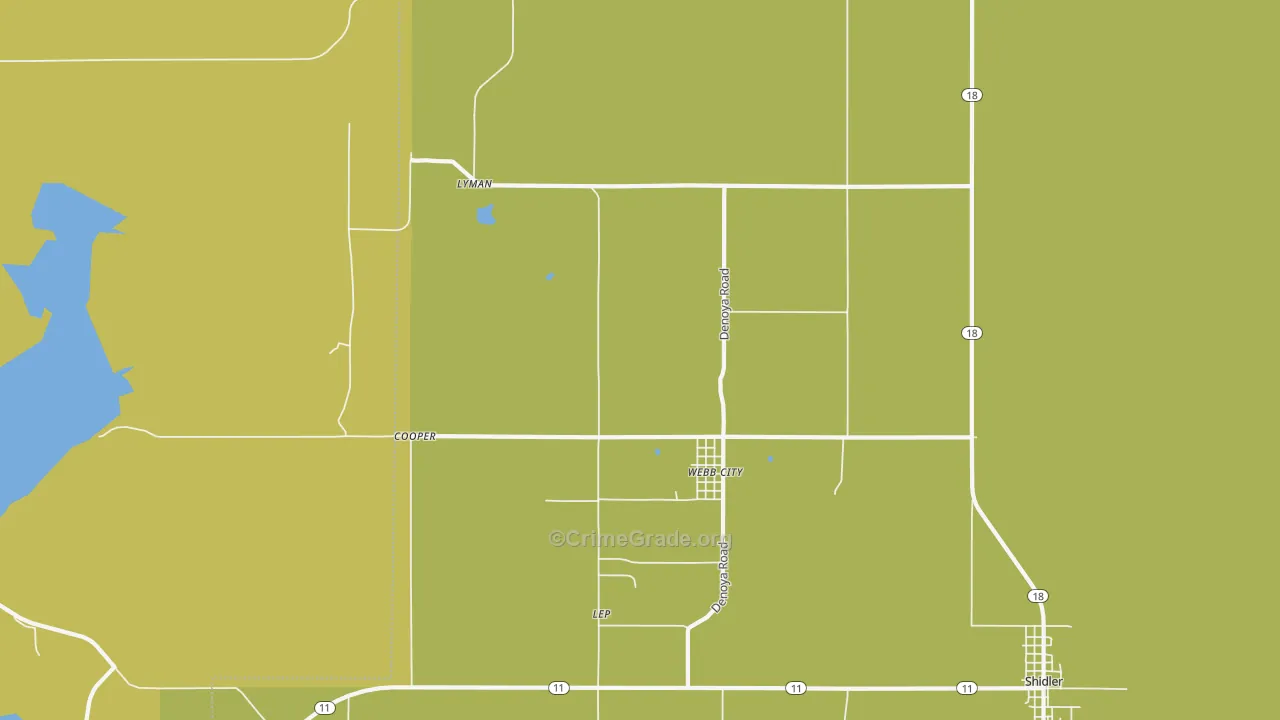 Webb City, OK Map of Theft Rates