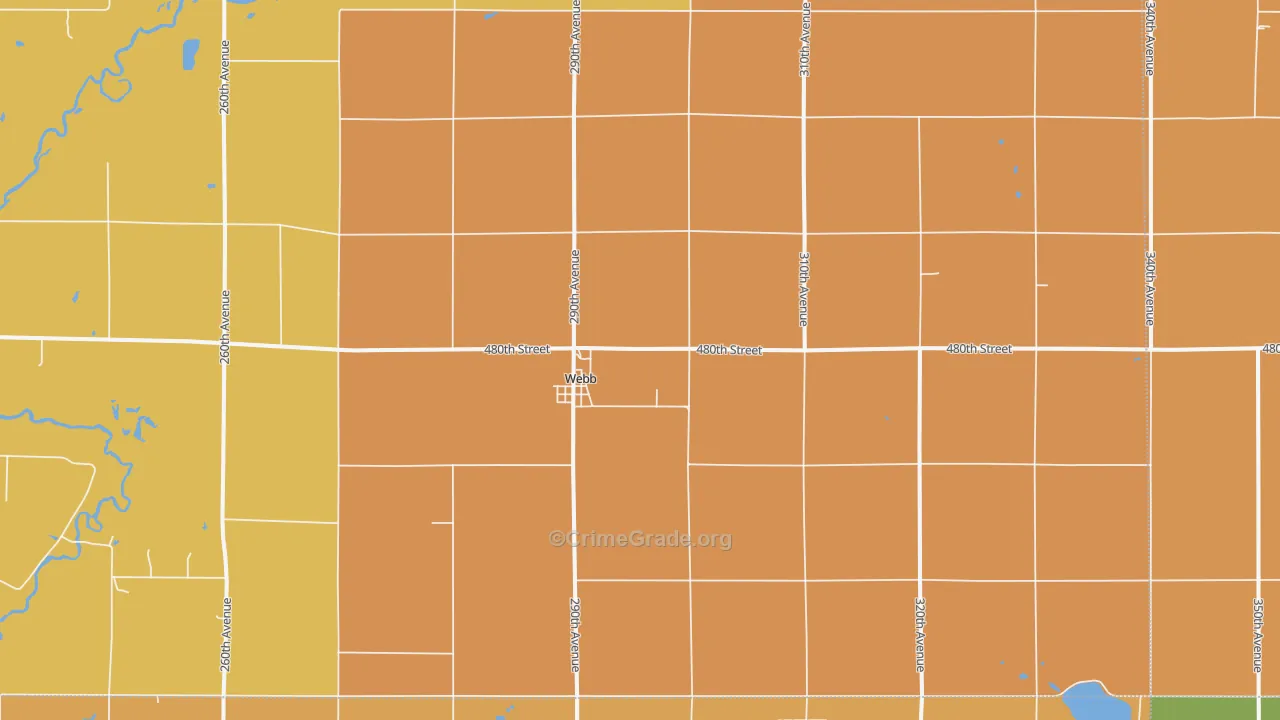 Webb, IA Map of Theft Rates