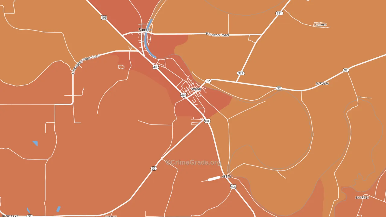 Webb, MS Map of Theft Rates