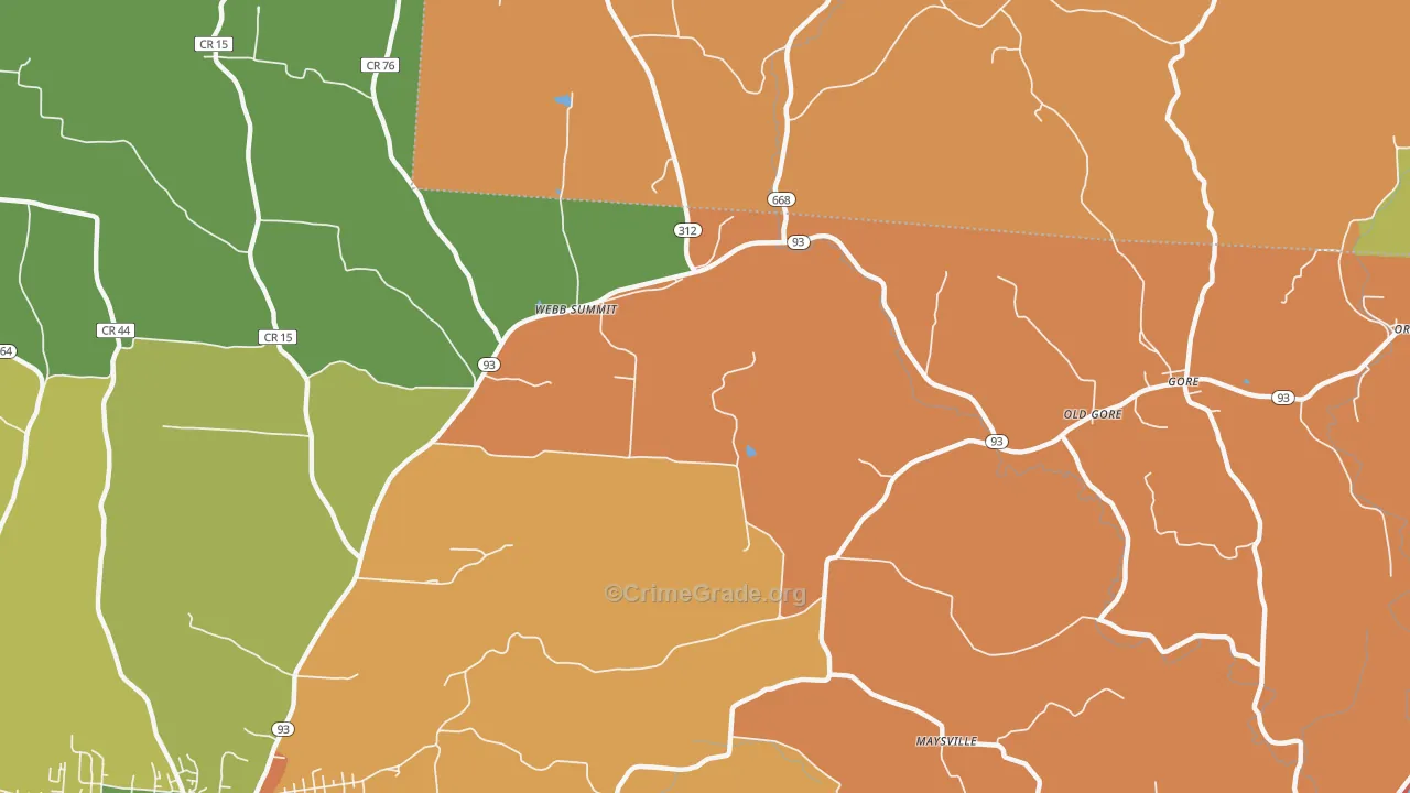 Webb Summit, OH Map of Theft Rates