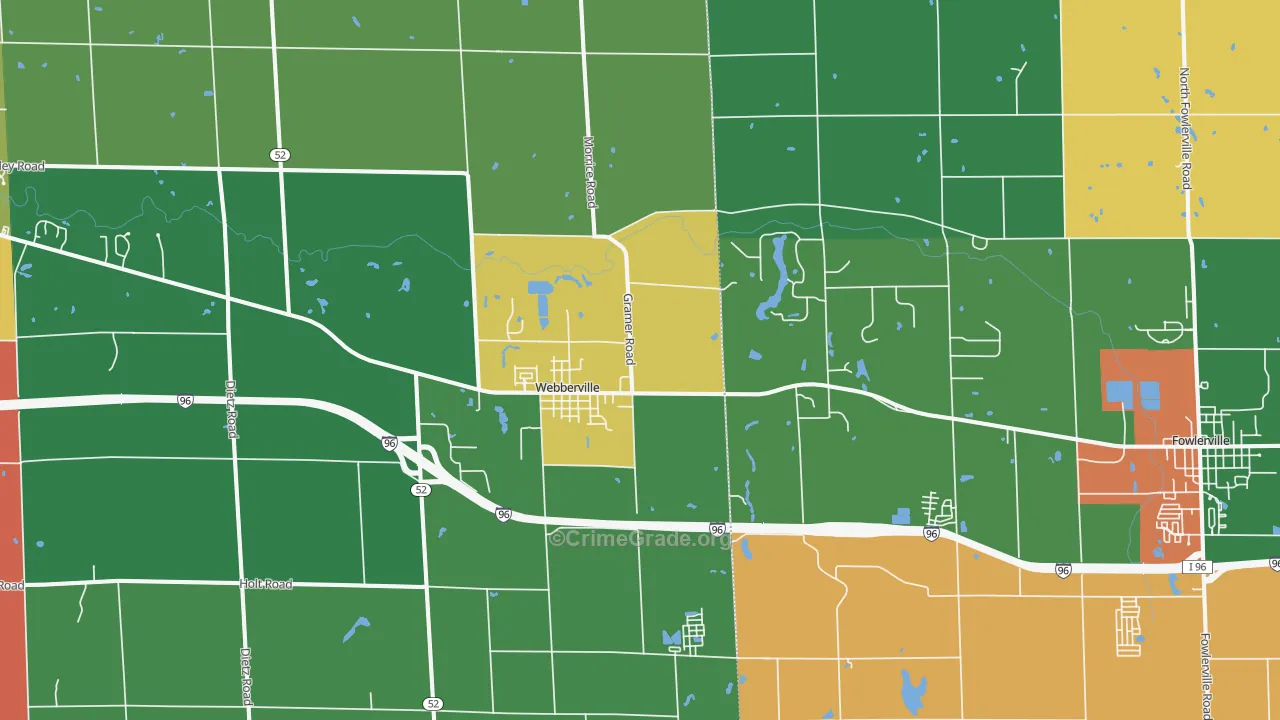 Webberville, MI Map of Theft Rates