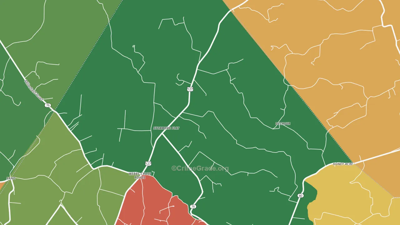 Webbs Cross Roads, KY Map of Theft Rates