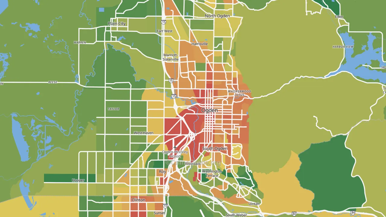 Weber County, UT Map of Theft Rates