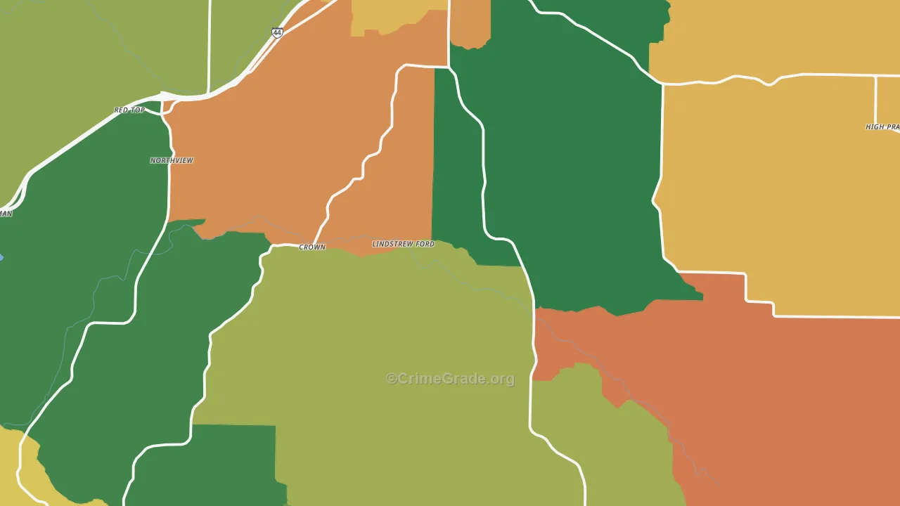 Webster County, MO Map of Theft Rates