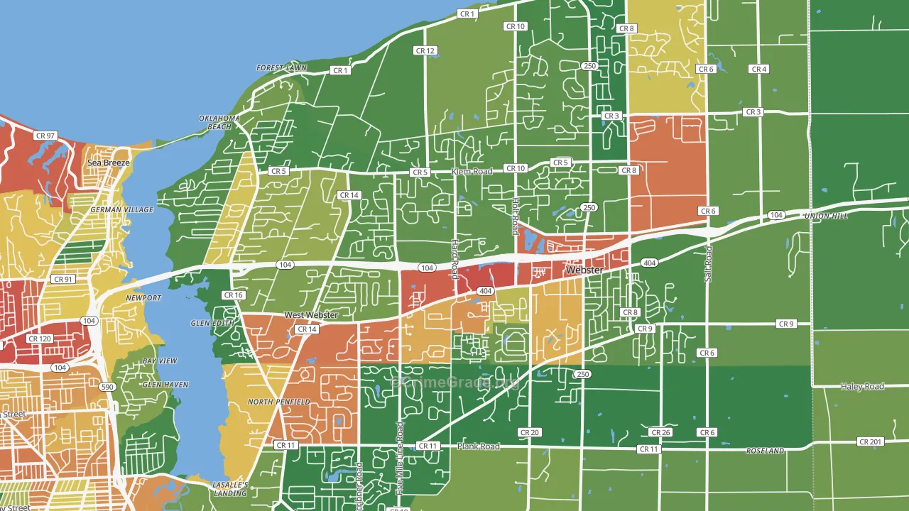 Webster, NY Map of Theft Rates