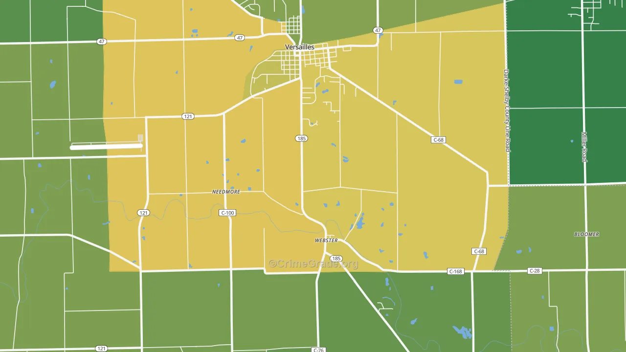 Webster, OH Map of Theft Rates