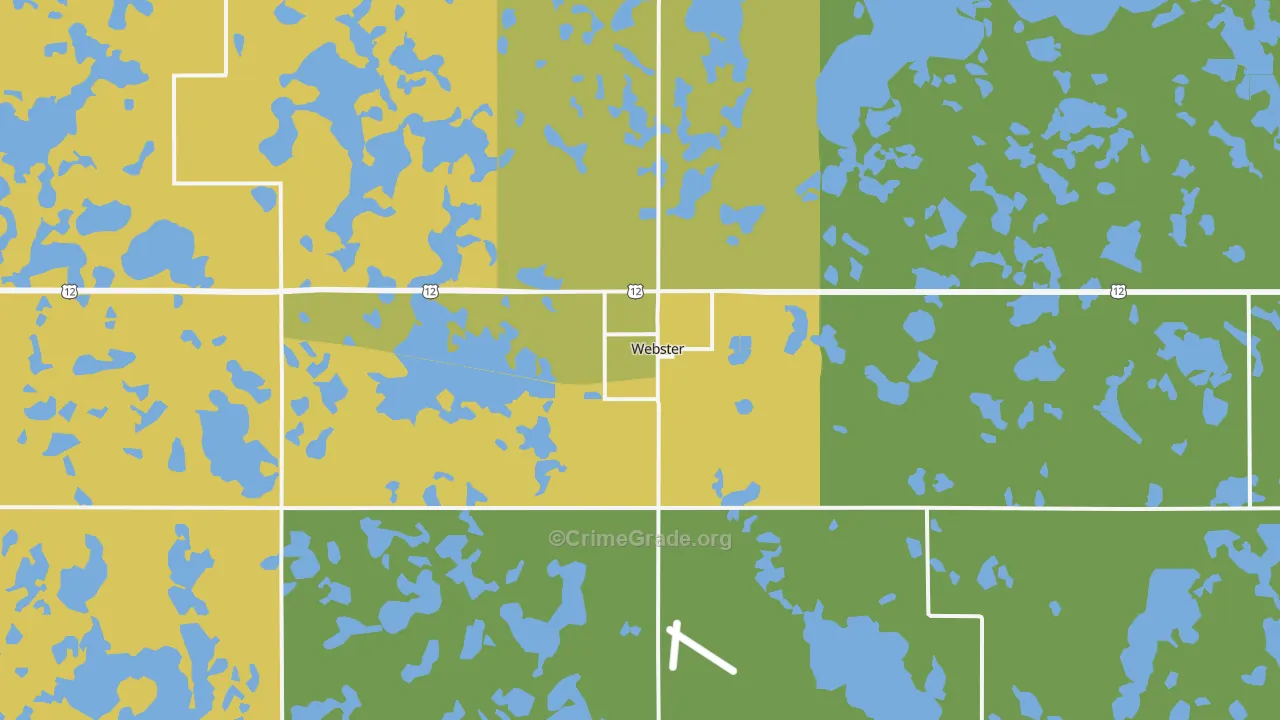 Webster, SD Map of Theft Rates