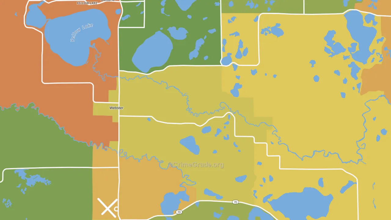 Webster, WI Map of Theft Rates