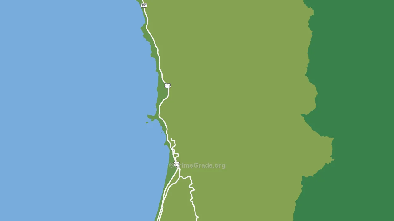 Wedderburn, OR Map of Theft Rates