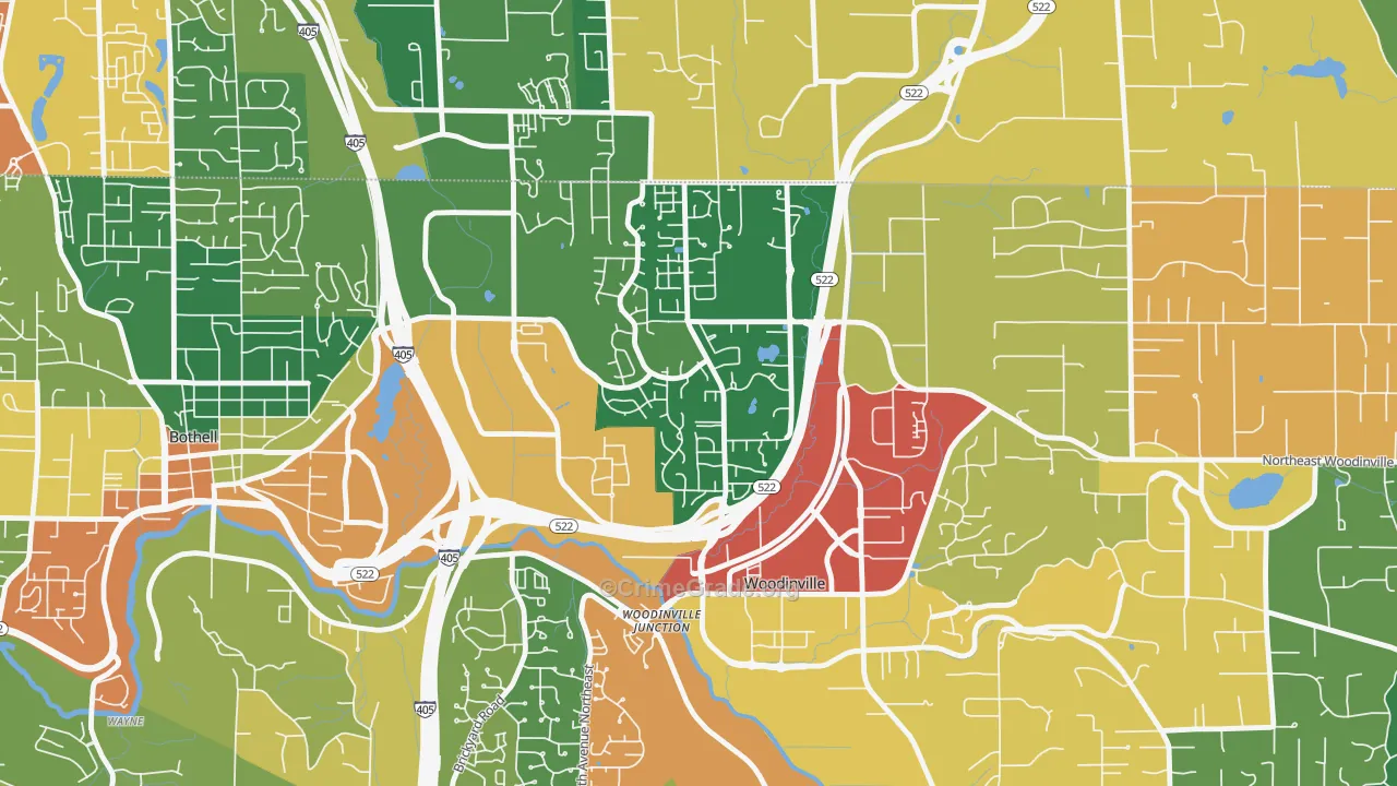 Wedge, Woodinville, WA Map of Theft Rates