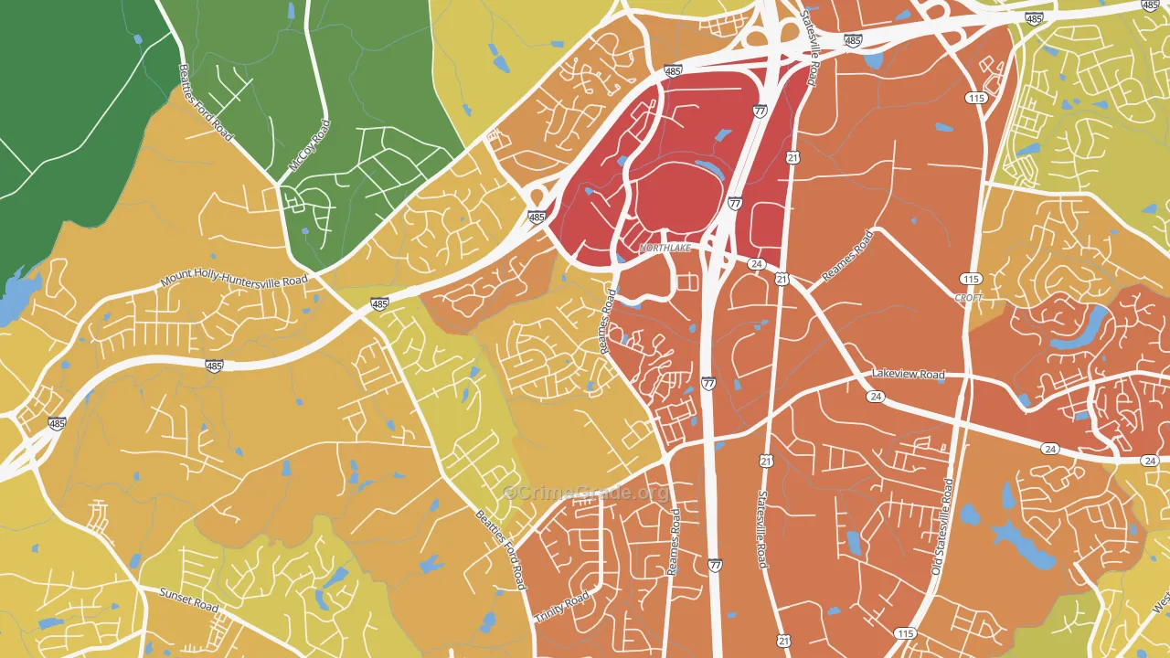 Wedgewood, Charlotte, NC Map of Theft Rates