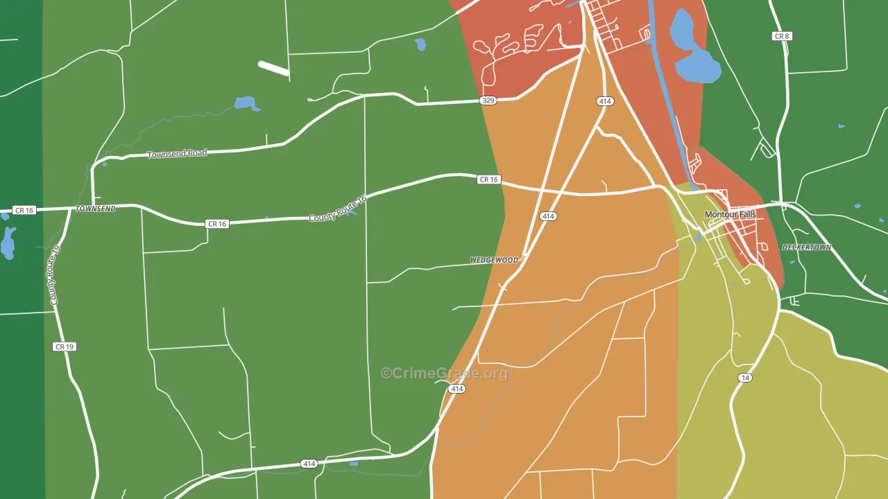 Wedgewood, NY Map of Theft Rates