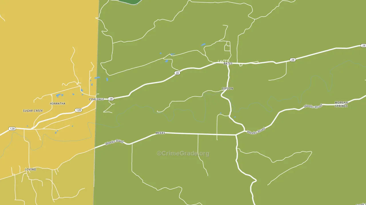 Weeks, AR Map of Theft Rates