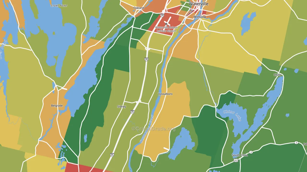 Weeks Mills, ME Map of Theft Rates