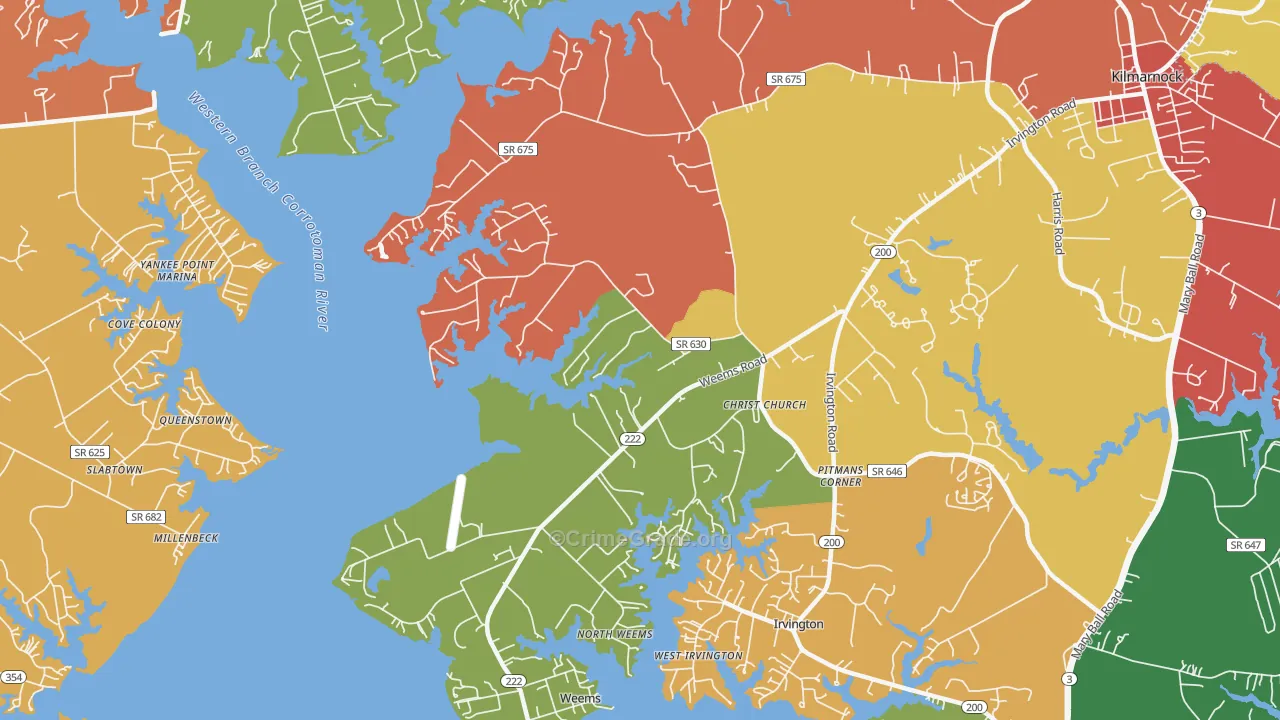 Weems, VA Map of Theft Rates