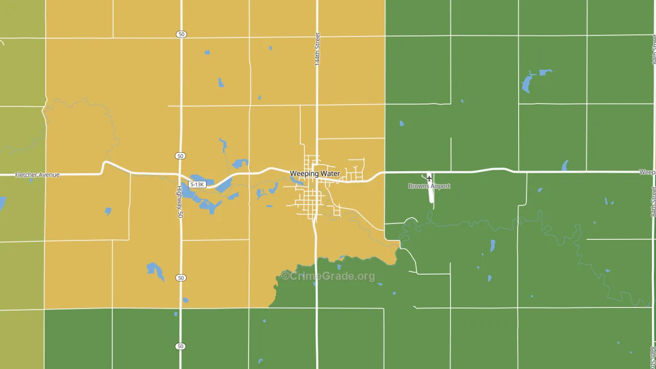 Weeping Water, NE Map of Theft Rates