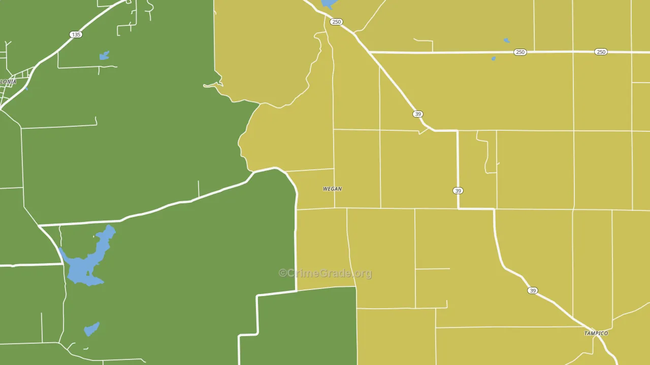Wegan, IN Map of Theft Rates