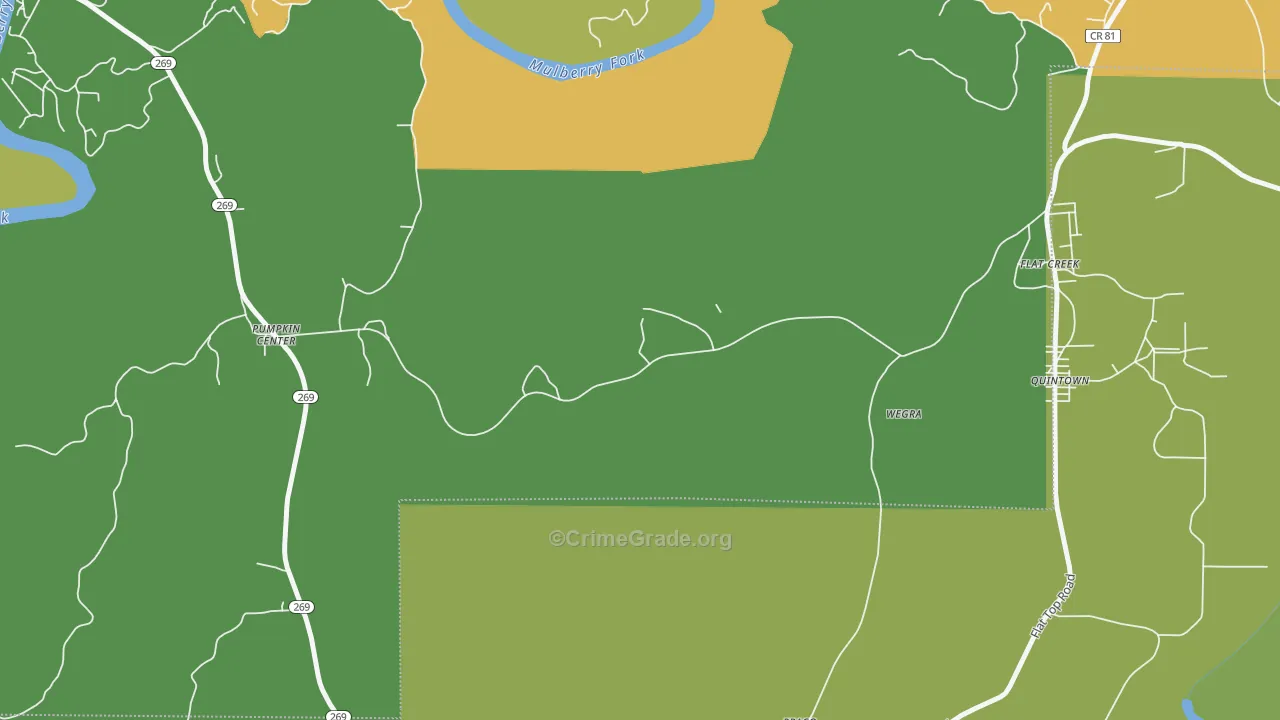 Wegra, AL Map of Theft Rates