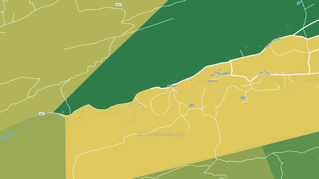 Weikert, PA Map of Theft Rates